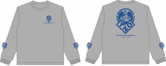 ロングTシャツミックスグレー×ブルー