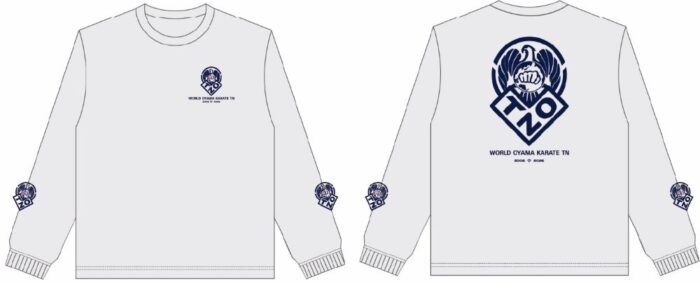 ロングTシャツアッシュ×ネイビー